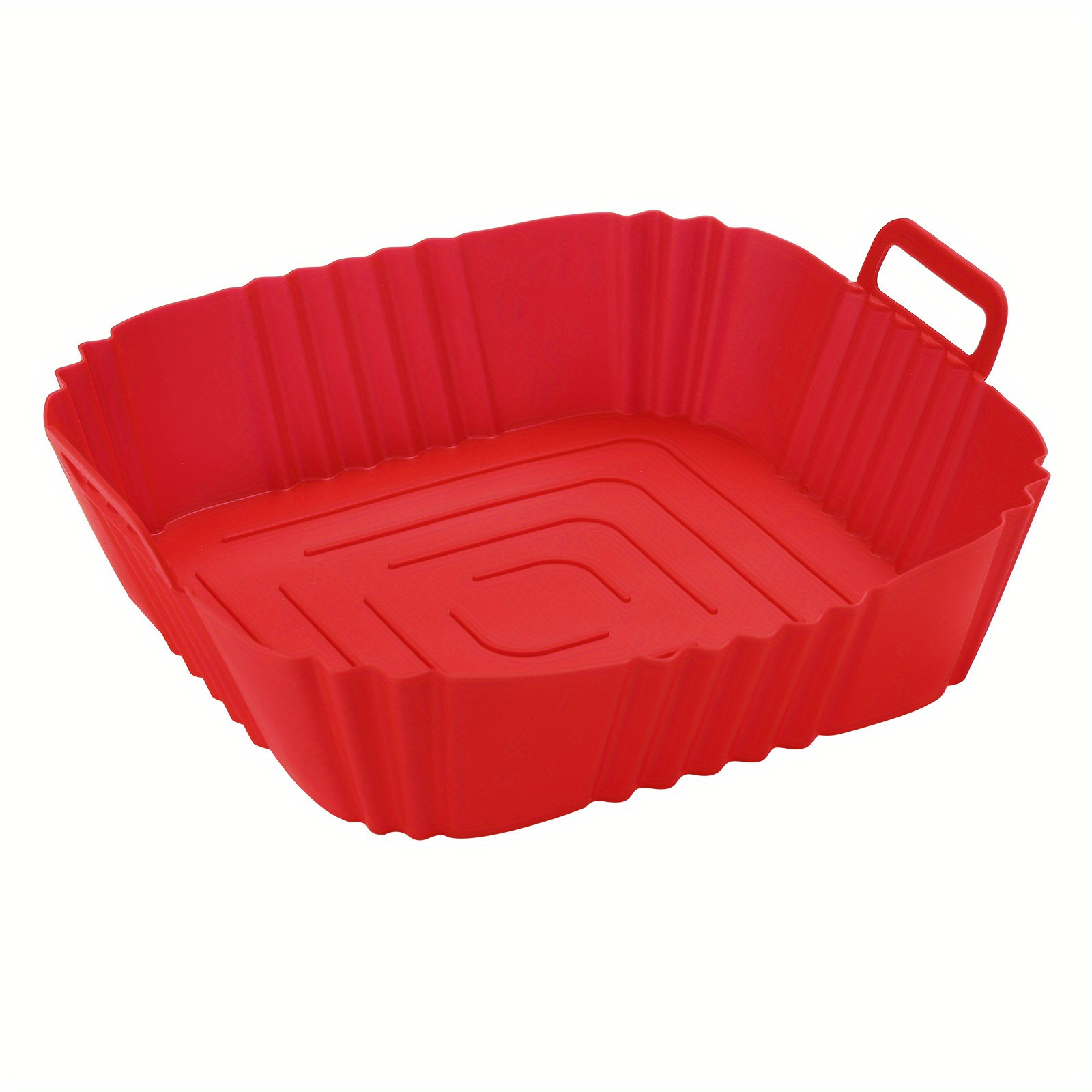 reusable silicone air fryer liner non   clean baking pan for pizza fried chicken details 5