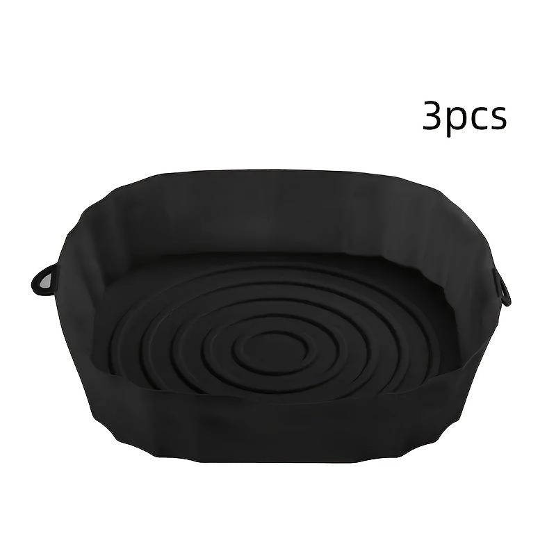 3pcs Silicone Air Fryer Liners 7.09'' - Reusable Basket Bowls, Oven Accessories & Baking Tools For Kitchen