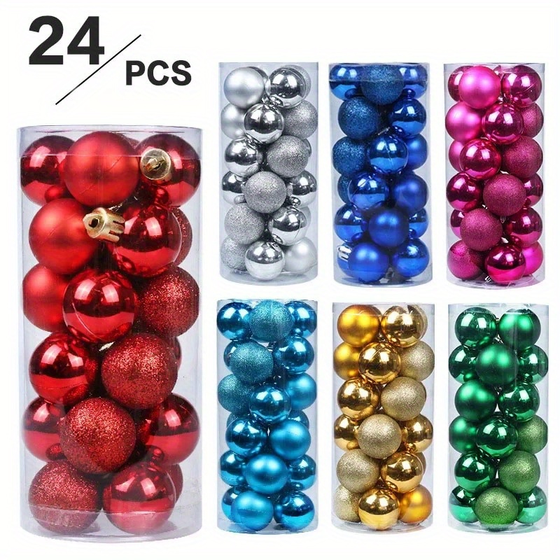 

Festive Christmas Tree Balls: Hanging Ornaments For Home Party Decor - Perfect For Christmas, New Year, And General Holidays - Plastic Material