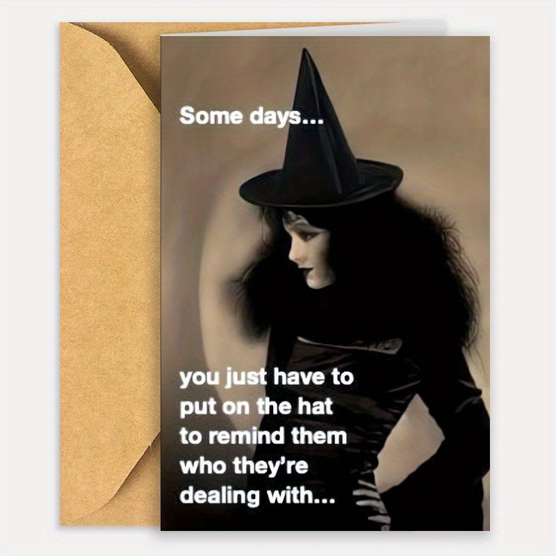 

Greeting Hat Reminder, Vintage-style Spooky Snarky Humor, Decor & Friend Gift - 1pc Envelope Included