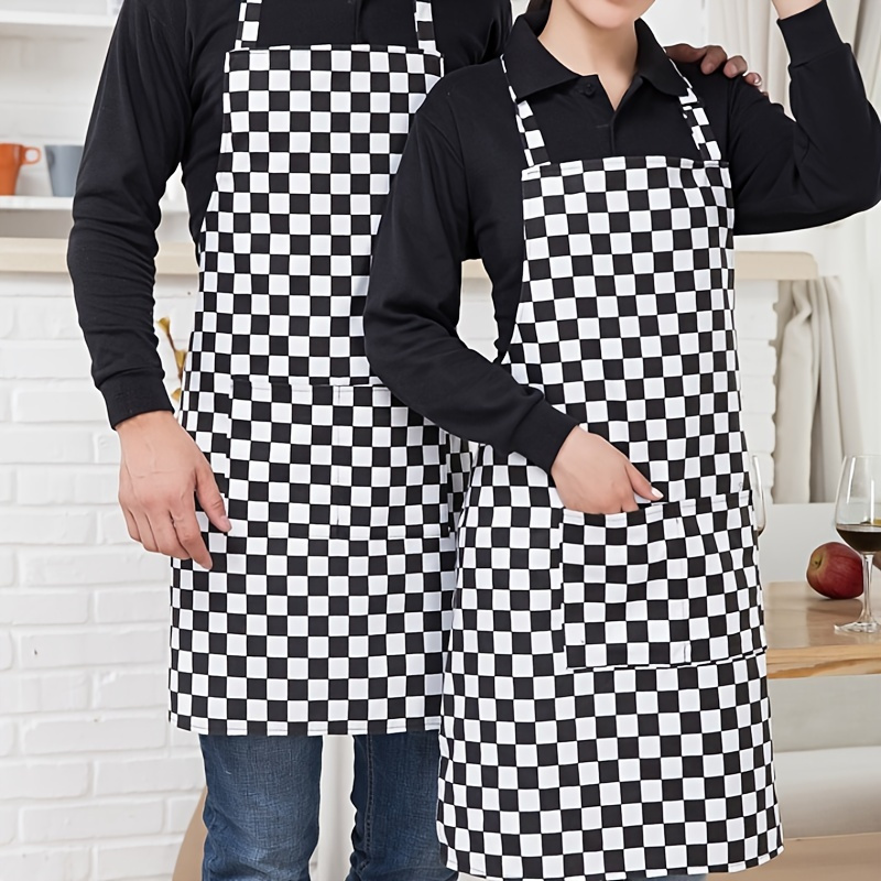 1pc striped chef apron   kitchen chef work clothes apron coffee shop long neck hanging   apron kitchen supplies details 3