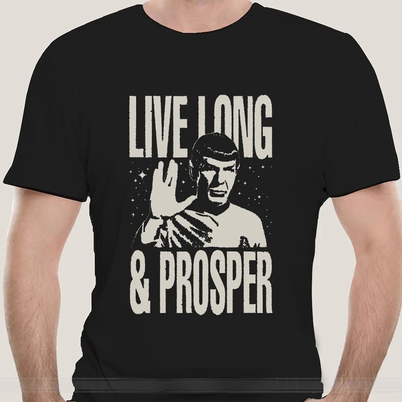 

Fashion Men Clothing Star Live Long And Licensed Adult T Shirt Women Retro Printed T-shirt Male Camisetas