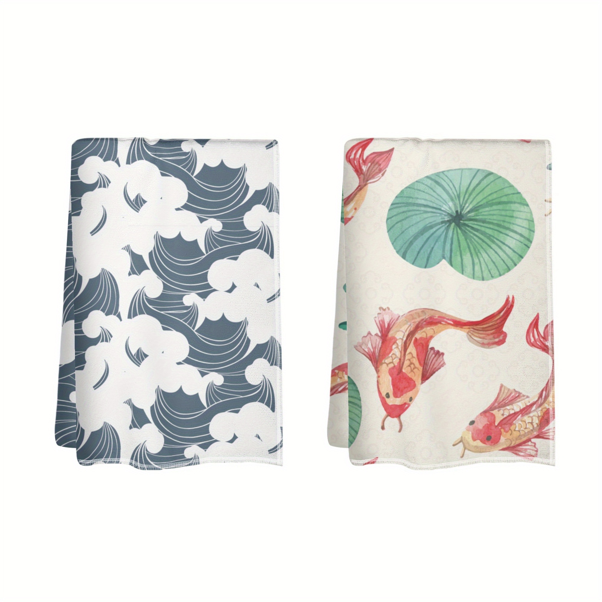 

2pcs Towels Japanese , Japanese Koi Towel 18x26 Towel Set For ,