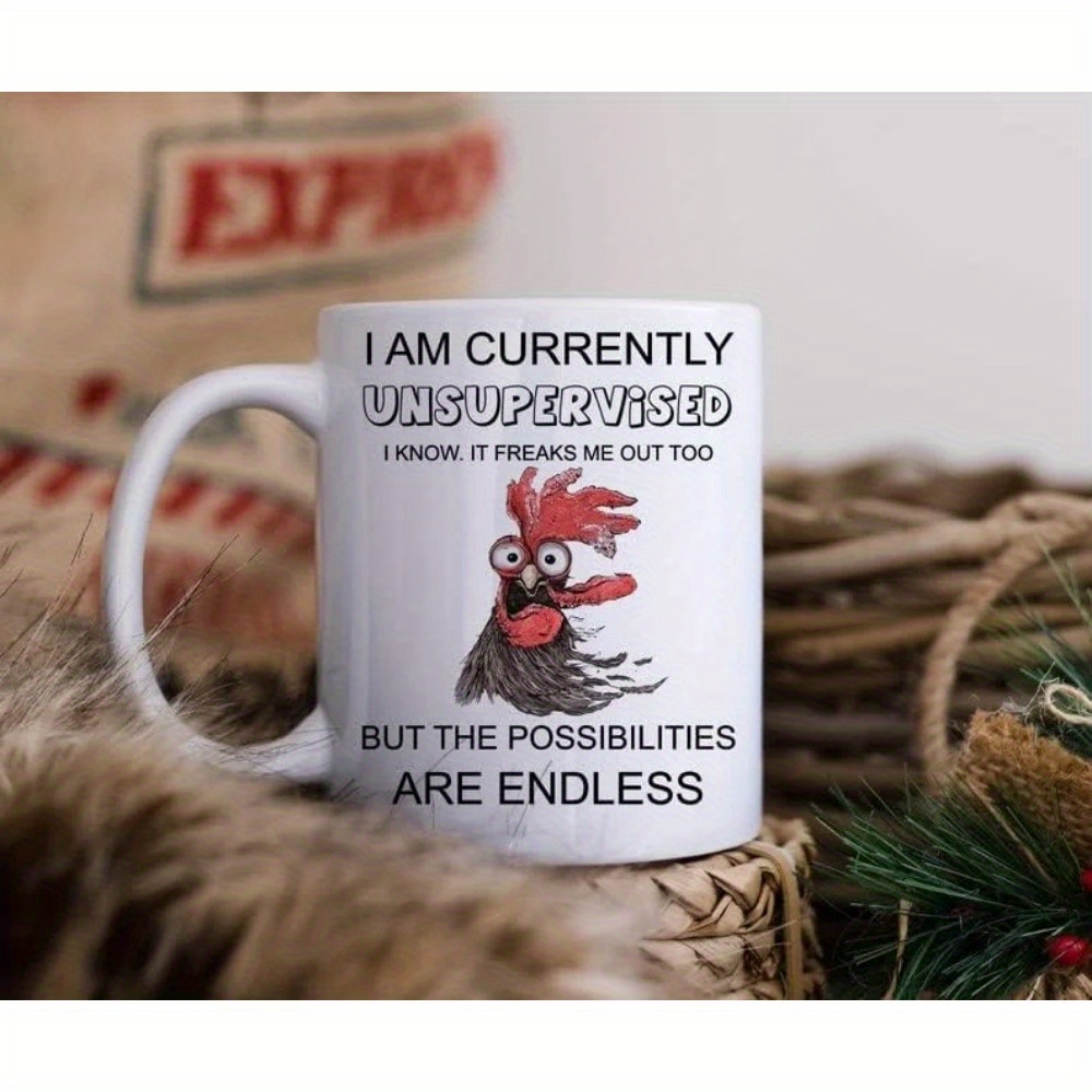 TEMU Chicken 11oz Coffee Mug, Funny Rooster Coffee Mug, Rooster Mug For Men, Funny Quote Mugs For Women, Gift