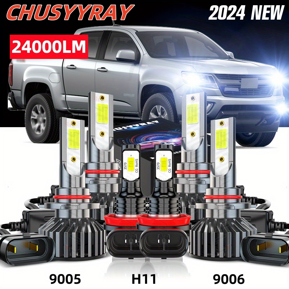 

6pcs Led Headlight High Low Beam+fog Light Bulbs Combo 9005+9006+h11 Fit For 2004-2008