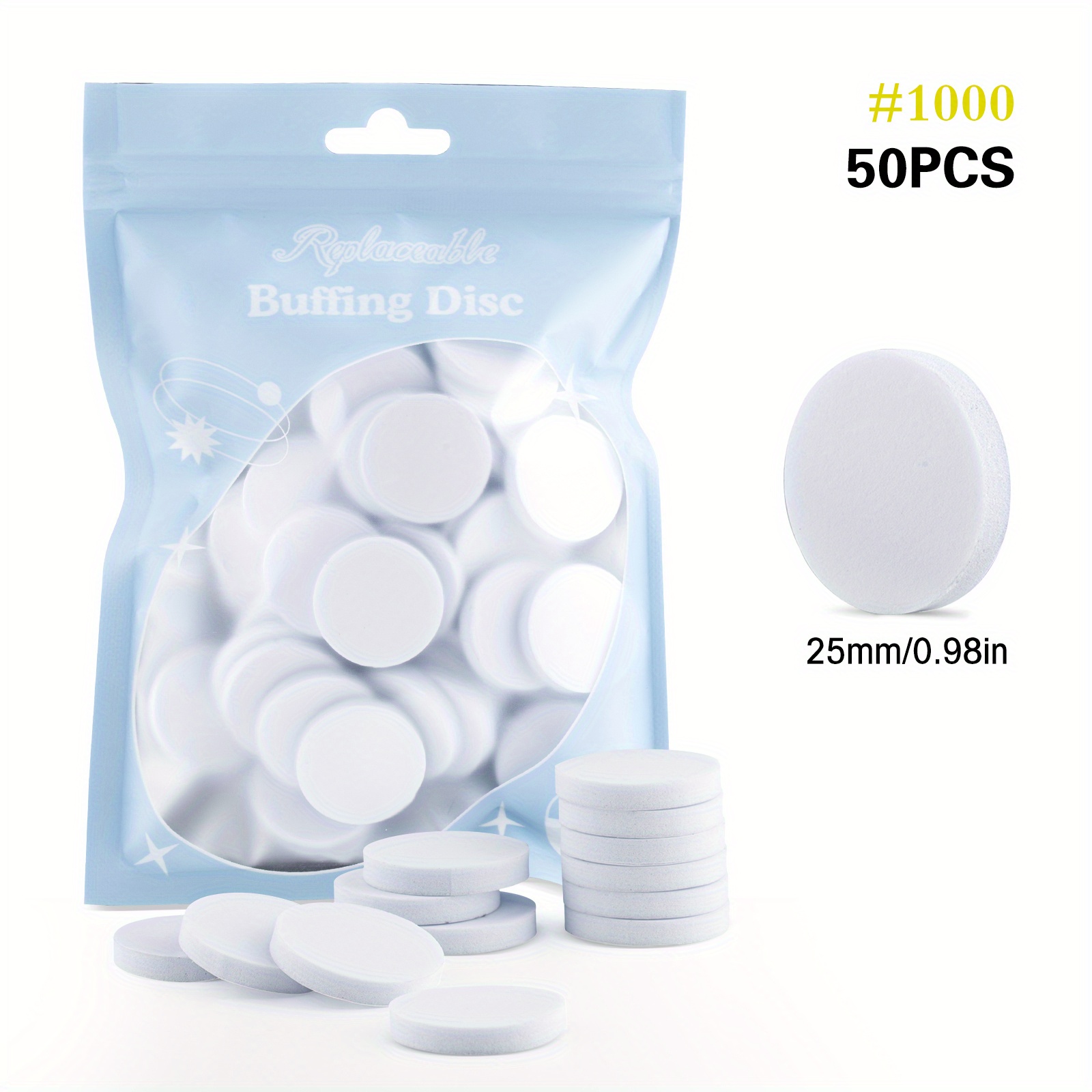 50pcs 25mm 1000-grit Foot File Sanding Discs For Nail Drill, Remover, Pedicure, Dead Skin Removal, Sanding Sheets With , Replacement Pads