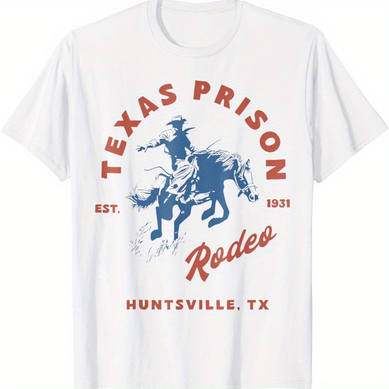 

Texas Prison Western T-shirt Soft Breathable Mens Print T-shirt Cotton Casual Summer Tee