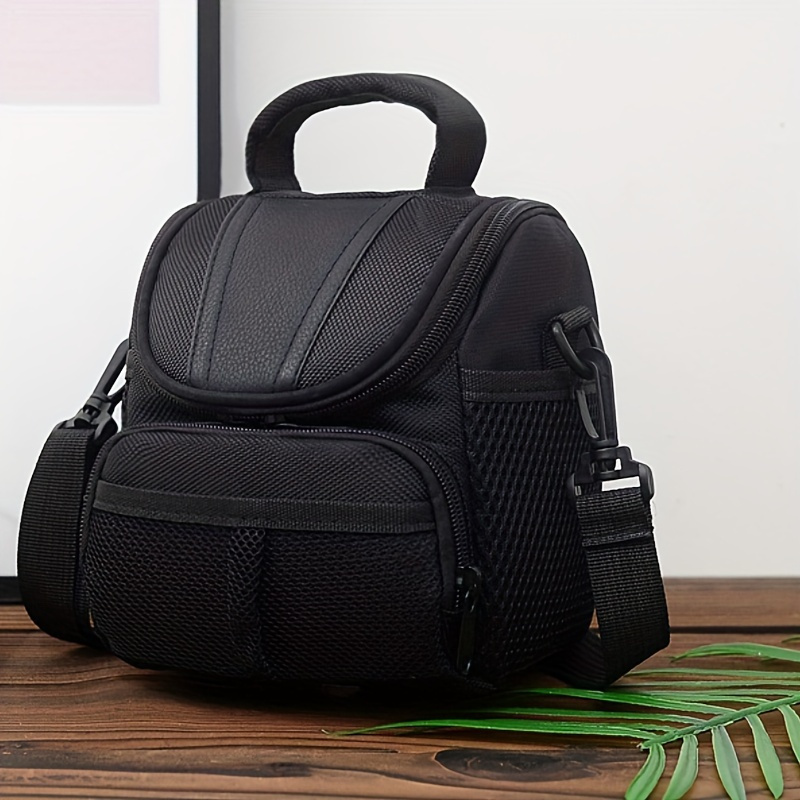 TEMU Compact Slr Camera Bag - Durable Polyester, Crossbody Shoulder Strap, Digital Photography Gear Storage