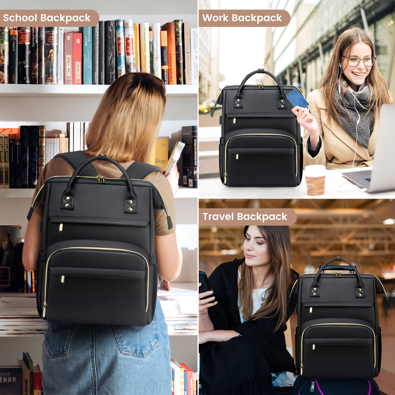laptop backpack women 17 inch travel backpack purse nurse - Temu