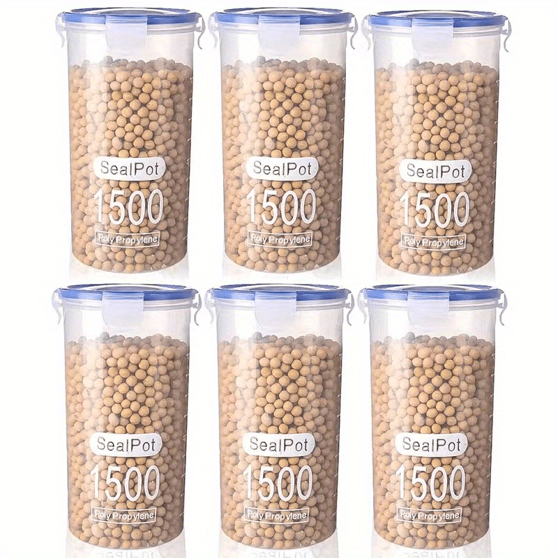 

Sealpot Round Plastic Food Storage Containers With - Set Of 6, Microwave Safe, Bpa-free Canisters For Grains, Oil Capacity, No Electricity Needed