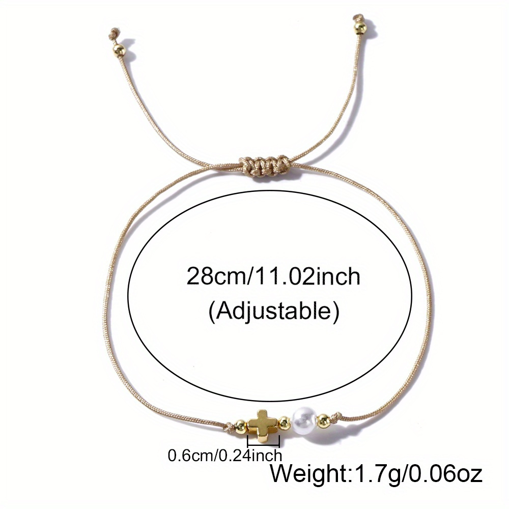 5pcs Set Minimalist Cross Woven Bracelets for Women