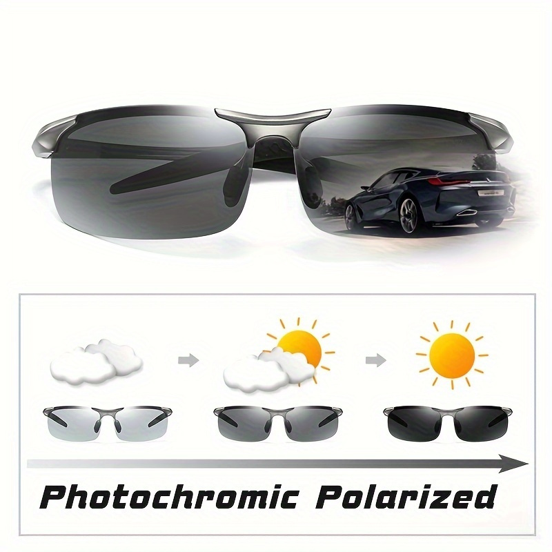 

2 Pcs Of Color-changing Men's Polarized, Outdoor Driving, Cycling, Fishing, Driver's Glasses, , Day And Night