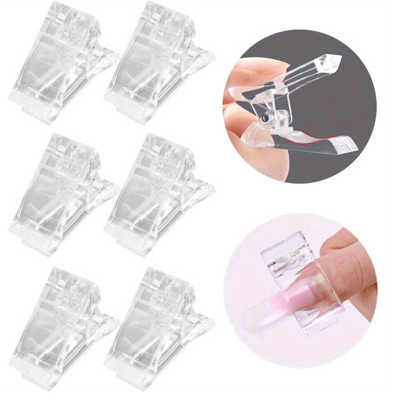 

Polygel Nail Extension Clamps Set - Quick Building Nail Tips Clip For Led Builder Gel, Manicure Nail Art Tool, Poly Gel Finger Nail Form Fixing Clips, Unscented - In 1/5/10/20pcs Options