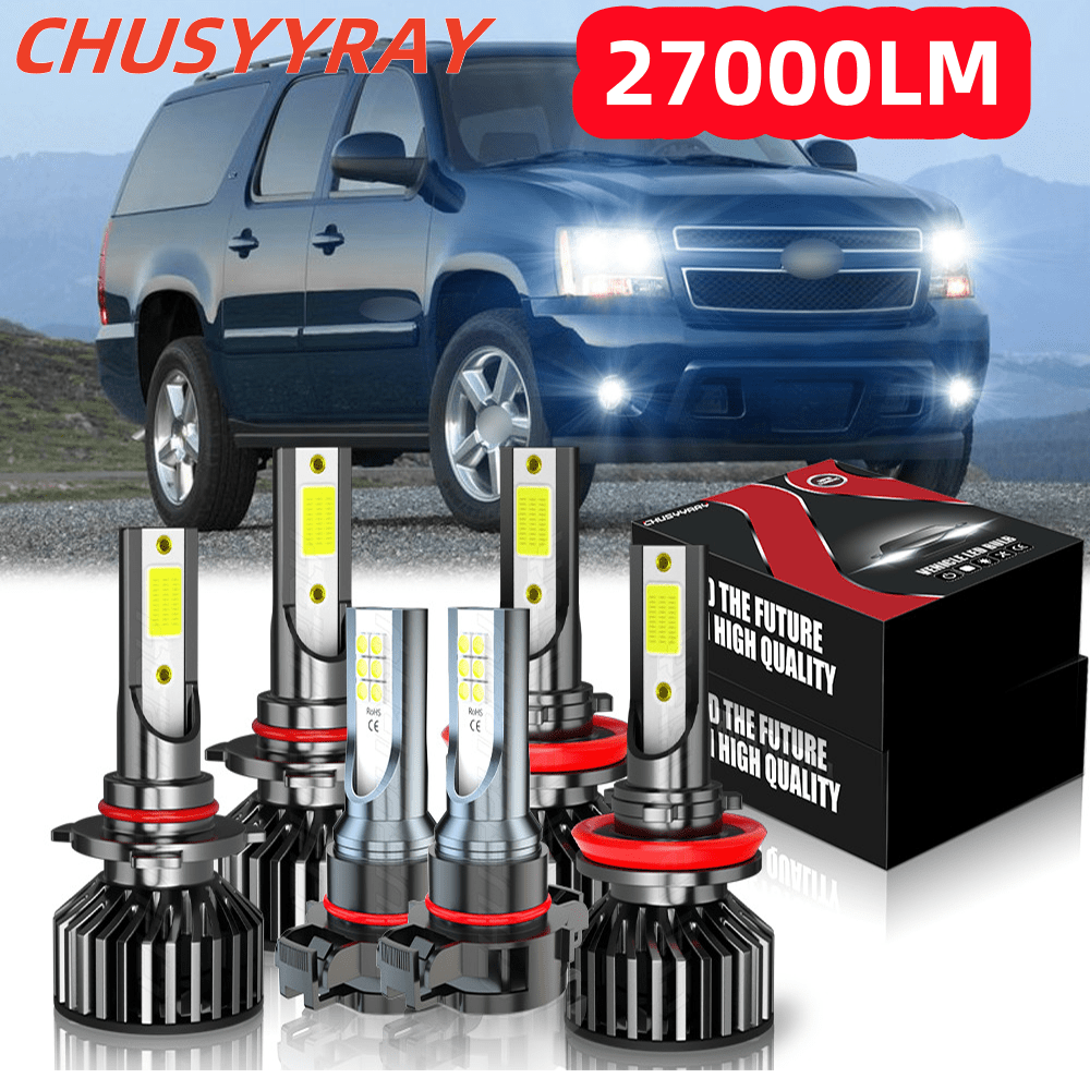 

6pcs Led Headlight Bulbs Combo 9005+h11+h16 Fit For 2007-2014 Beam+fog Light Bulbs 27000lm