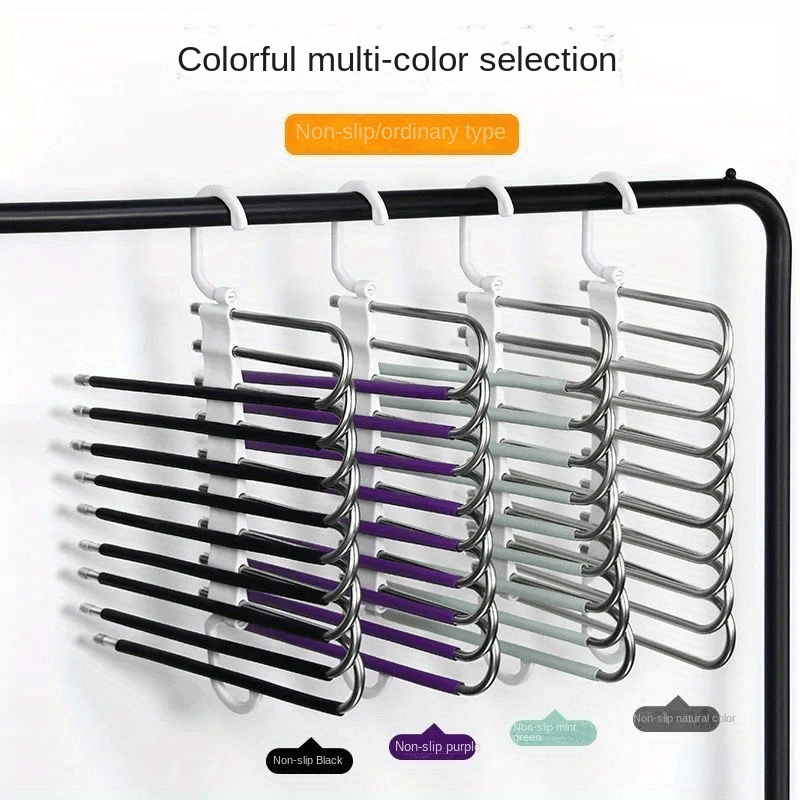 

Space-saving Multi-layer Pants Hanger - Durable Metal, Wall-mounted Closet Organizer For Jeans & Trousers