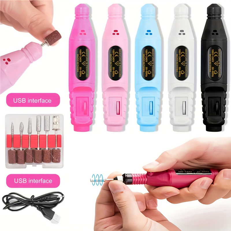 

Electric , Usb Powered, No Formaldehyde, Diy Nail Care Kit With Drill Bit Cover For Manicure And Pedicure