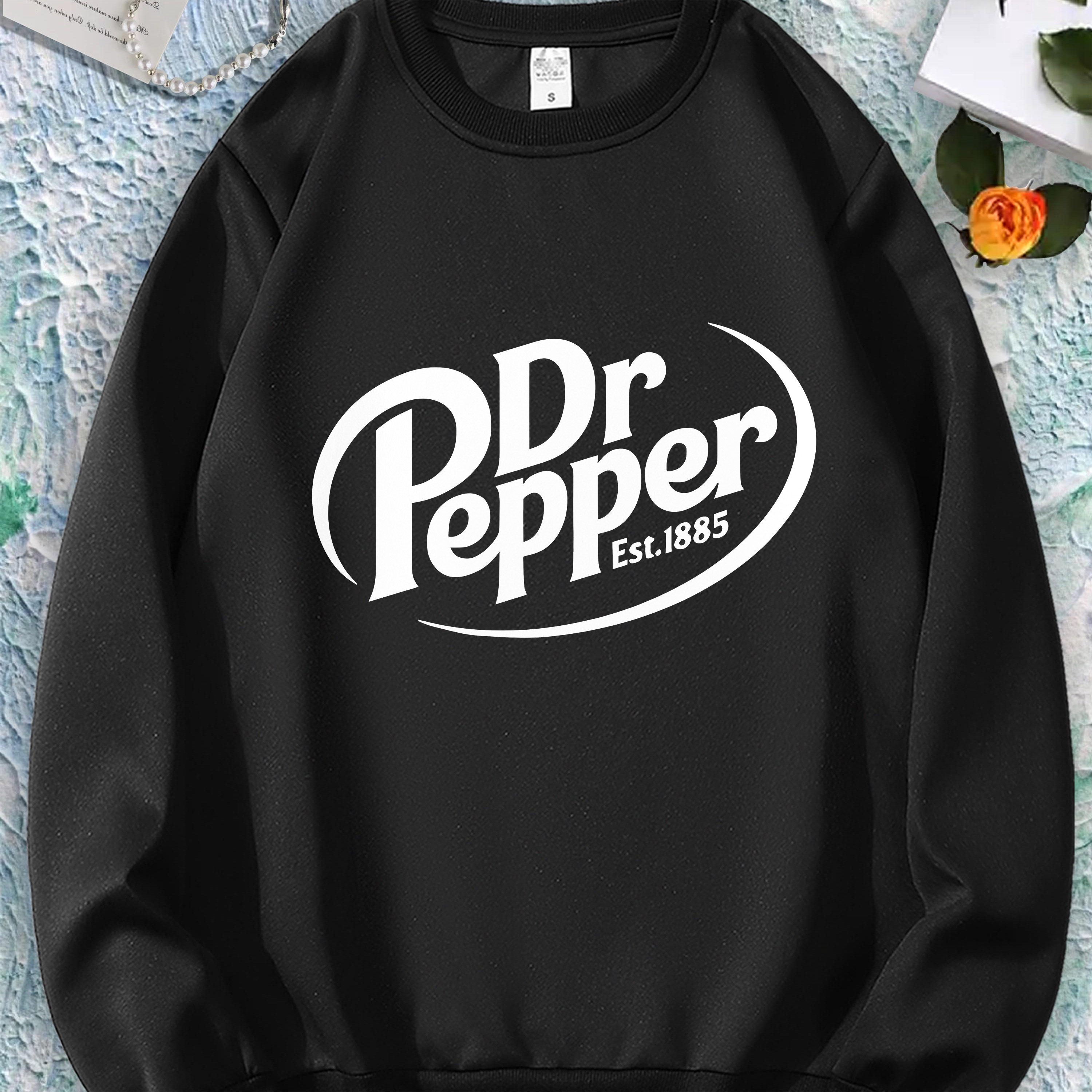 

Dr Pepper Graphic Print Sweatshirt, Women's Casual Long Sleeve T-shirt, Versatile Wardrobe Staple, Round Neck, Microfiber, Polyester, All Seasons, Adult Fit