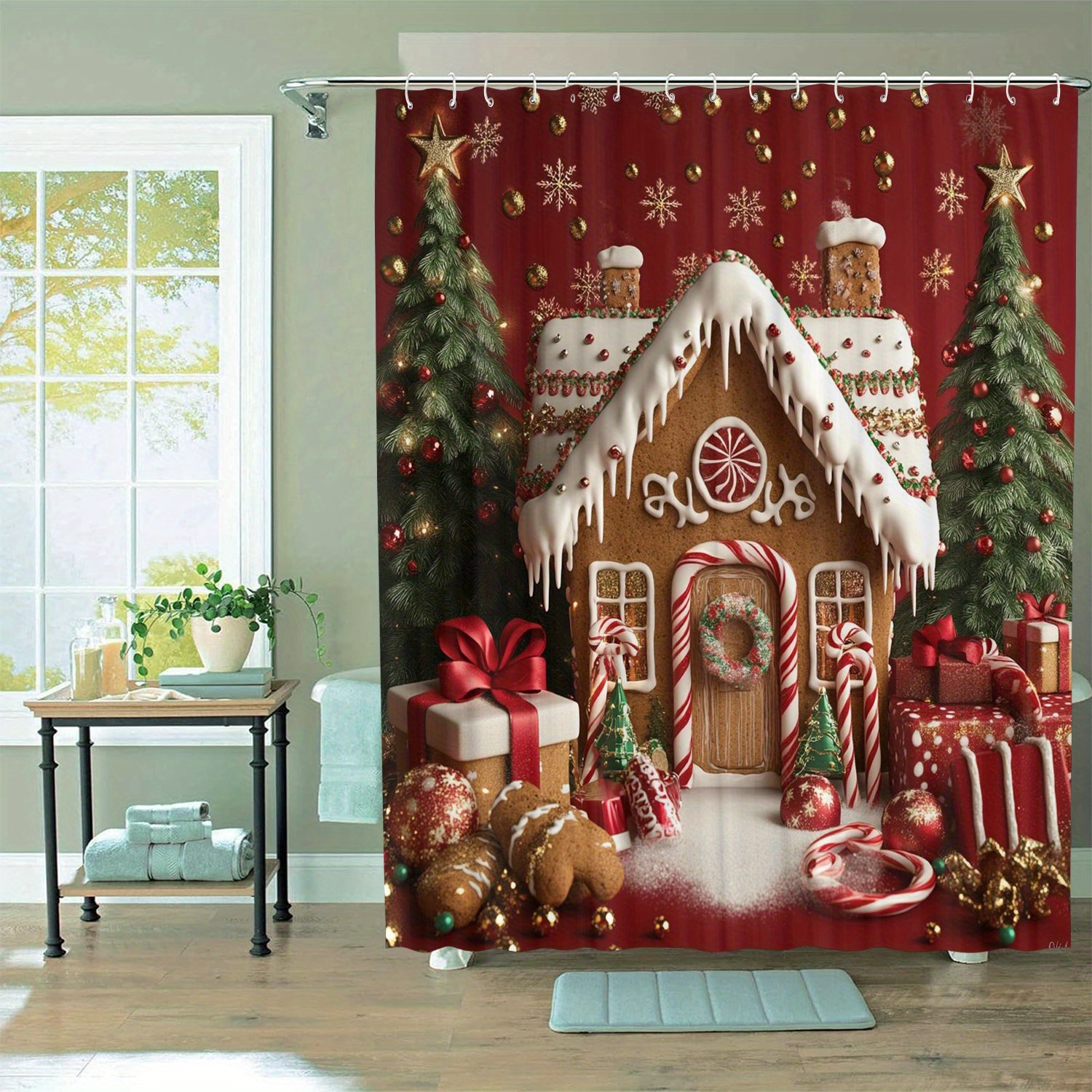 

Christmas - Bath 12 , - Polyester , Graphic Art For And Bathrooms