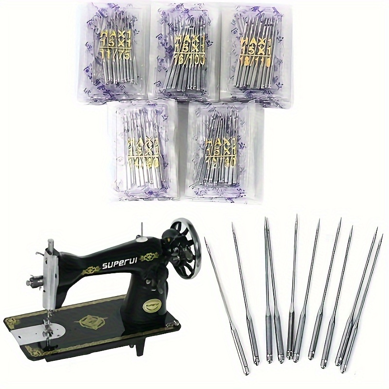 

50 Pcs -size Sewing Set - 11/75, 12/80, 14/90, 16/, 18/110, - For Sewing Machines, 5 Assorted