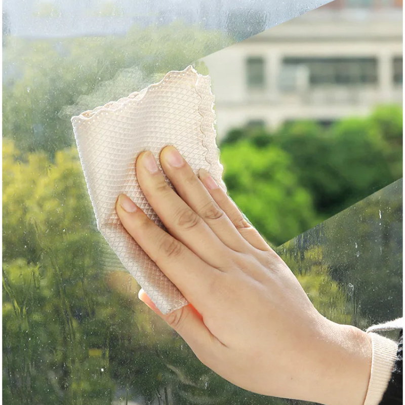 10pcs fish scale glass cleaning cloths   reusable for windows dishes ideal for kitchen home use details 9