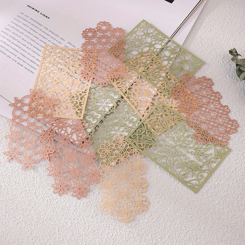 Set Of 10 Hollow Decorative Papers Journals, Gift Wrapping, Notebook Embellishments, Party Decor, And Materials For Collages