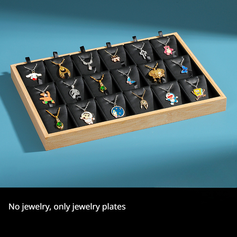 премиальная подставка для бамбуковых украшений с 18 отделениями элегантная органайзер для кулонов для часов детали 9