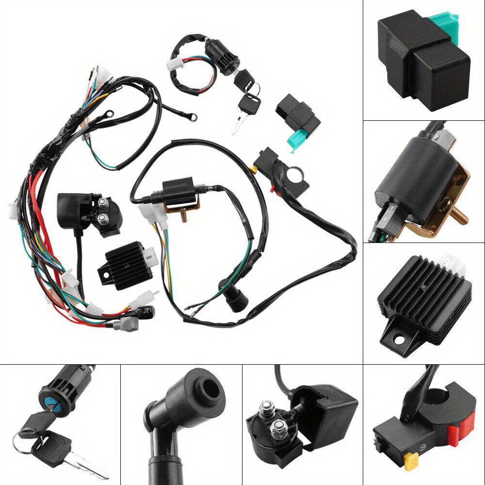 TEMU High-quality Motorcycle Ignition Upgrade Kit - Wiring Harness, Cdi, Spark Plug For 50-125cc , , Go Karts & More