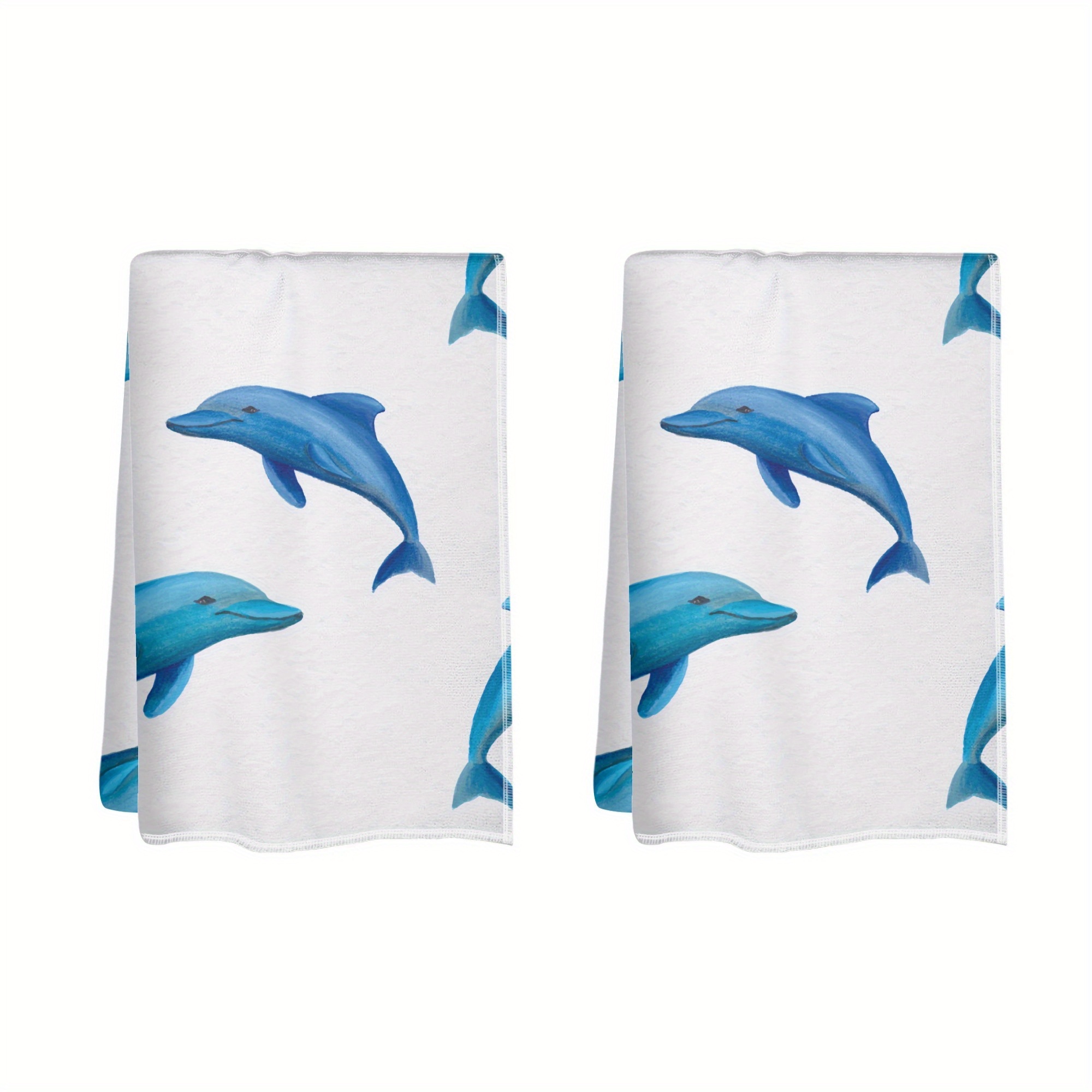 

Dolphin Towels 2pcs 18x26 Inch Ultra Soft Breathable Towel Set For Home, Office