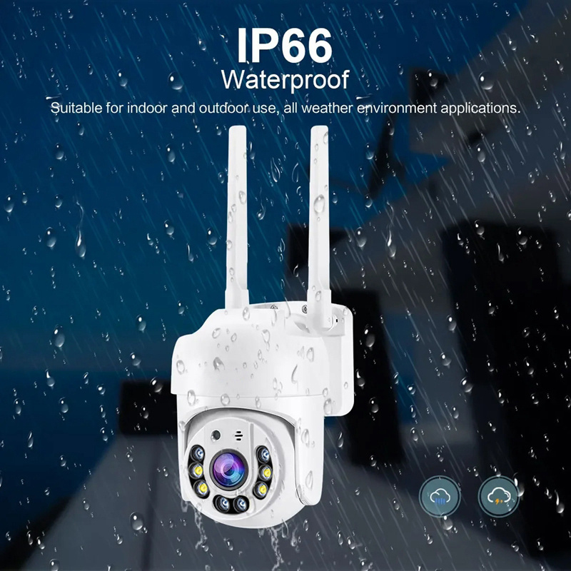   1080p уличная камера видеонаблюдения с 360° панорамой, наклоном и поворотом, цветным ночным видением, обнаружением движения, двусторонним звуком, Wi-Fi, USB-питанием, совместима со смартфонами, детали 6