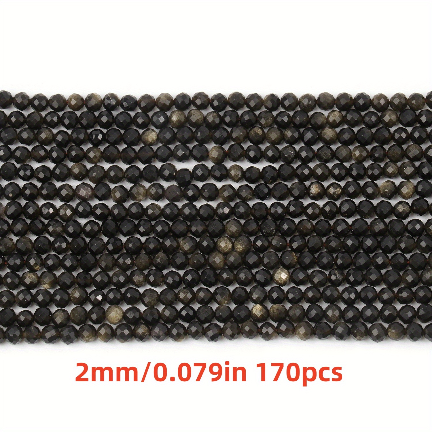 TEMU 170/ 110/ 91pcs Natural Round Stone Beads Loose Spacer Beads For Jewelry Making Exquisite Bracelet Necklace Earrings Additions 2-4mm