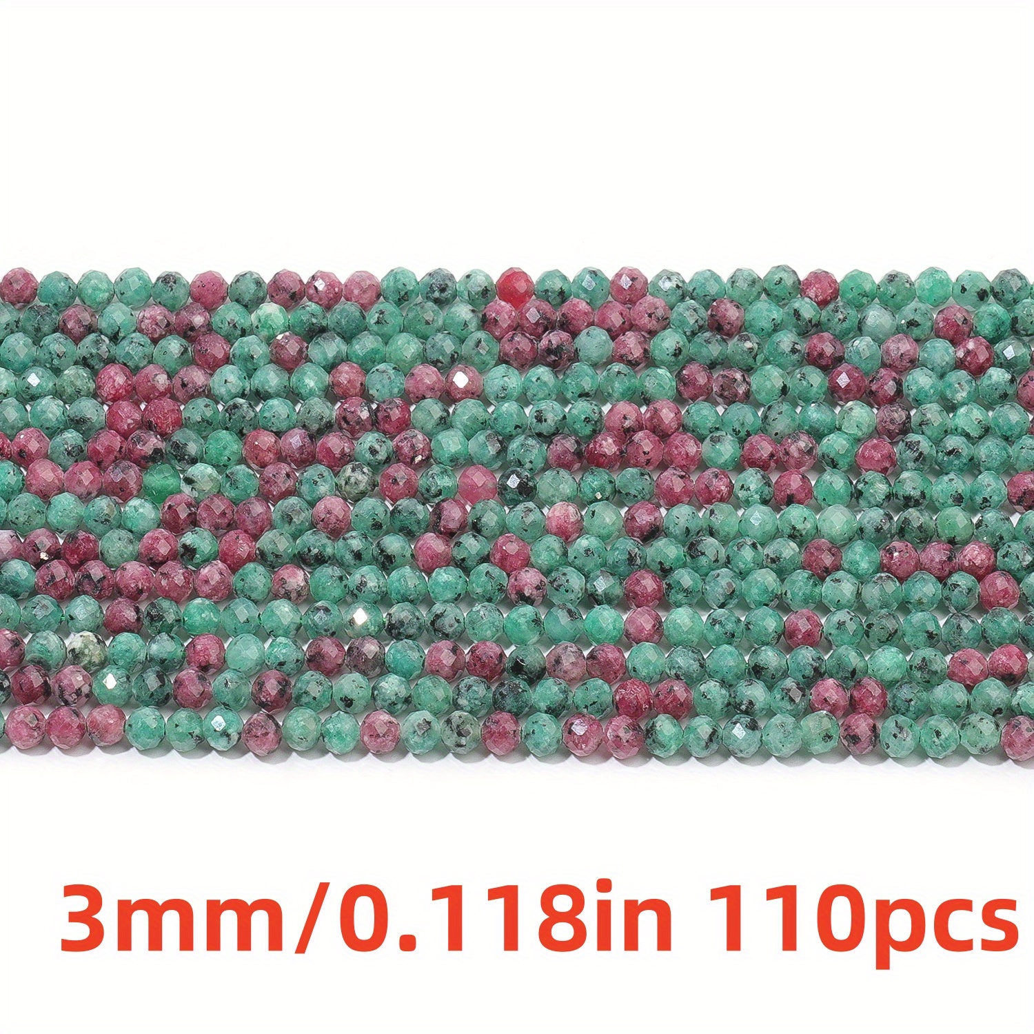 TEMU 170/ 110/ 91pcs Red+ Green Stone Natural Stone Beads 2/ 3/ 4mm Loose Beads For Jewelry Making Diy Unique Earrings Bracelet Necklace Handmade
