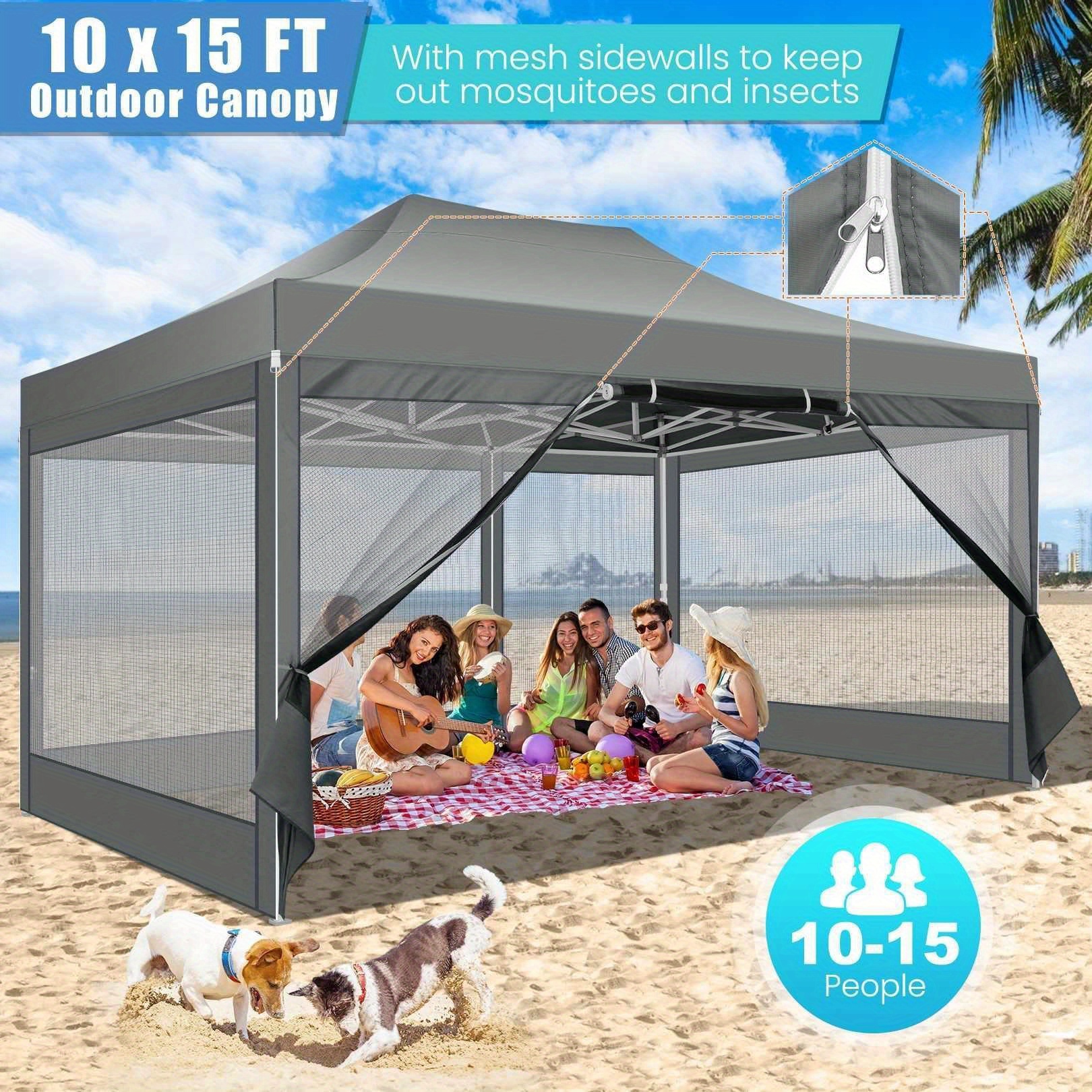 

Sanopy 10×15ft Pop-up Canopy, Upgraded Construction, With Detachable Side Walls And Mesh, With Handbag, Easy To Install, Suitable For Outdoor Use