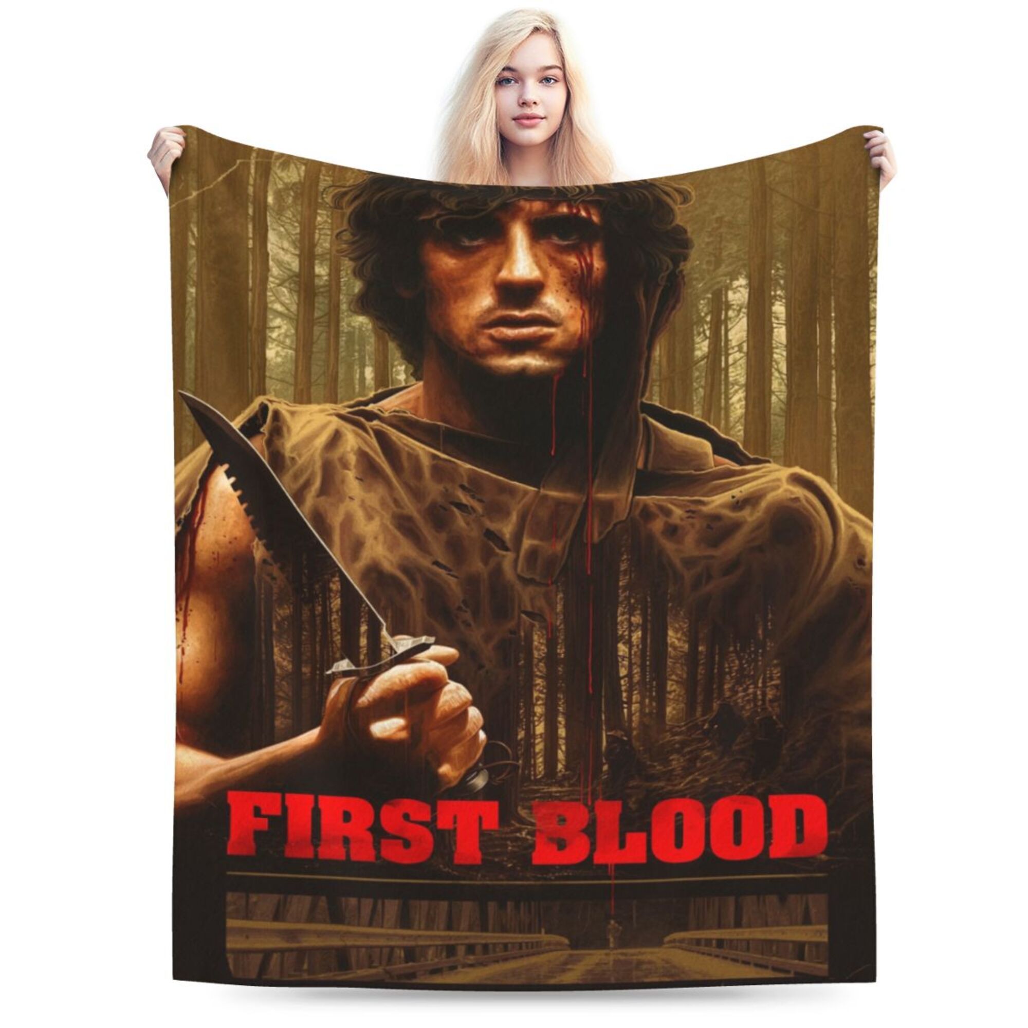 

Couverture en Flanelle Stallone First Blood - Douce, Légère & Chaude | Durable pour Canapé, Bureau, Lit, Camping | Confort Toutes Saisons | Cadeau d'Anniversaire Parfait