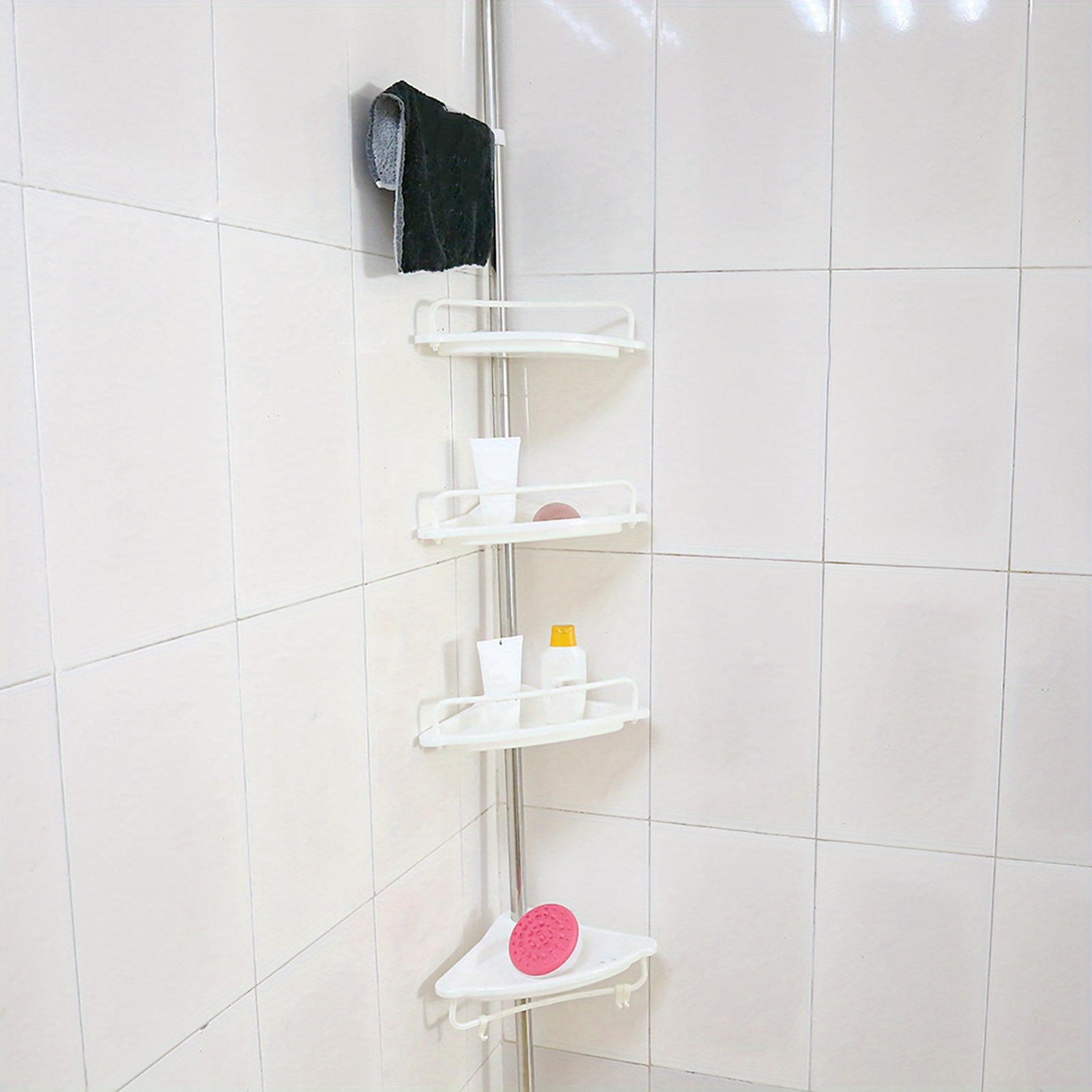 

Rustproof Shelves For Bathroom, Organizer 4 Shelves ( Steel +abs Multilayer Bathroom Organizer