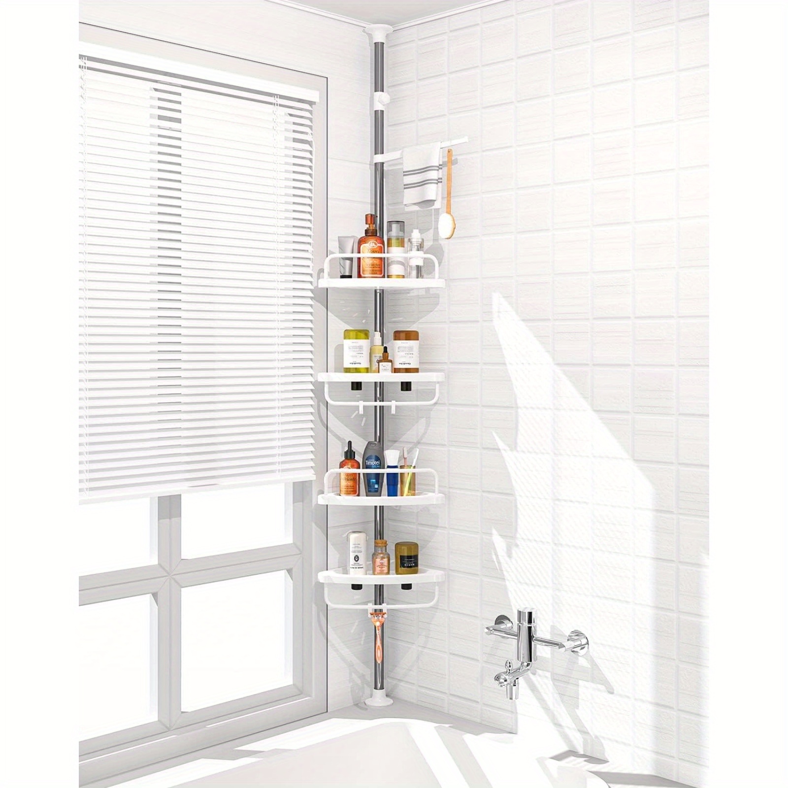 

Rustproof Shelves For Bathroom, Organizer 4 Shelves ( Steel +abs Multilayer Bathroom Organizer