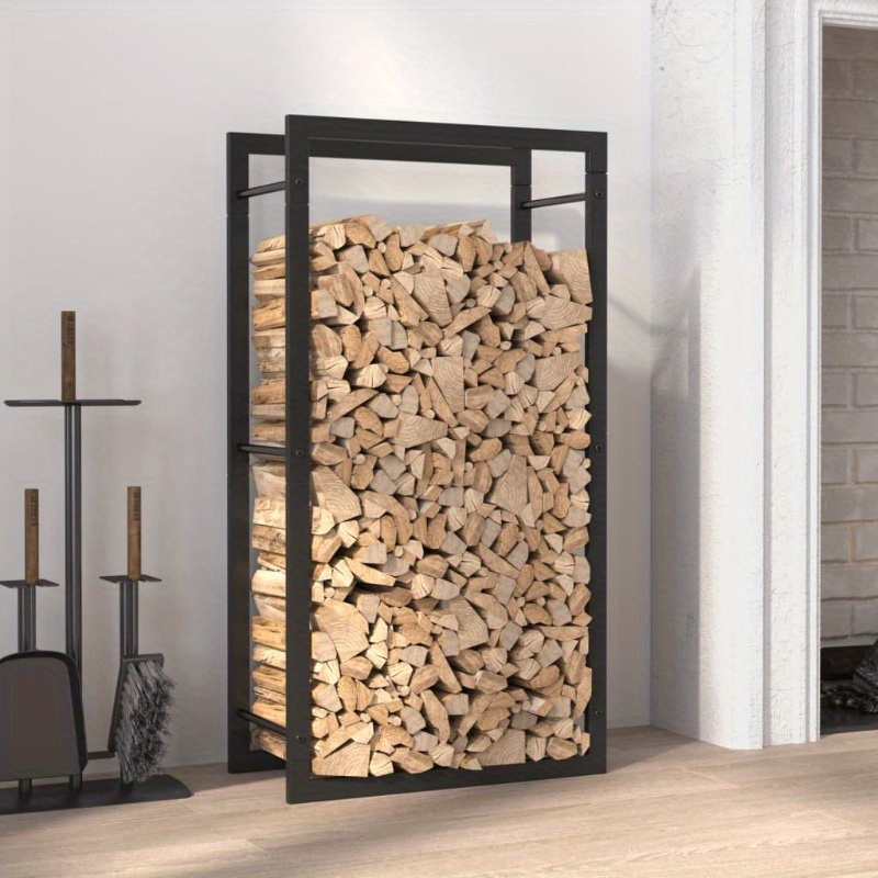 

Firewood Rack Matt Black 50x28x94 Cm Steel