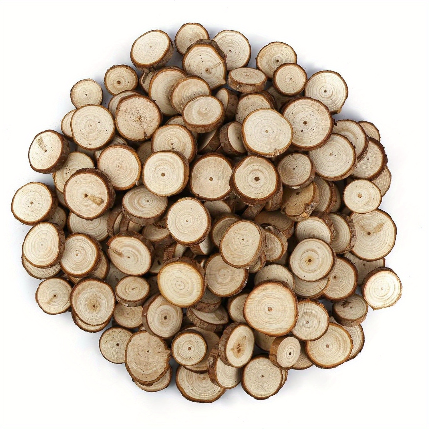 

150 disques en bois, disques d'arbre 1-3 cm, disques en bois pour l'artisanat, plaques en bois naturel, bois pour l'artisanat, décoration de tronc d'arbre pour le bricolage, l'artisanat, la décoration