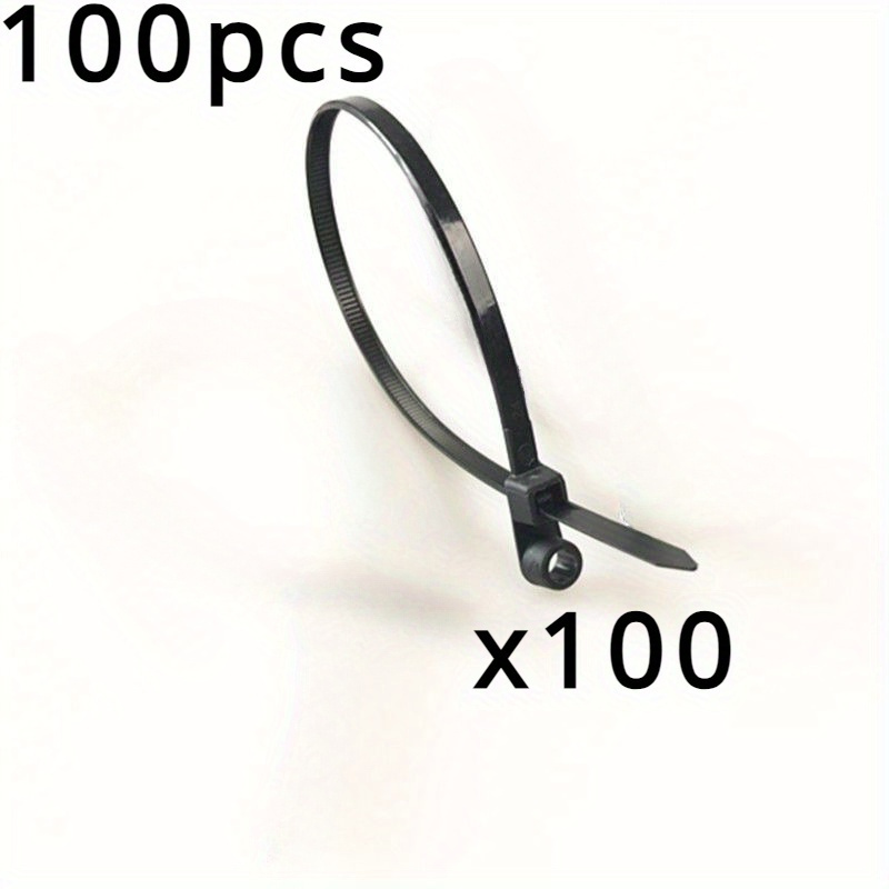 100pcs Heavy Duty Zip Ties With Screw Hole - Multipurpose Cable Straps For Indoor & Outdoor Use, Electrical Grade