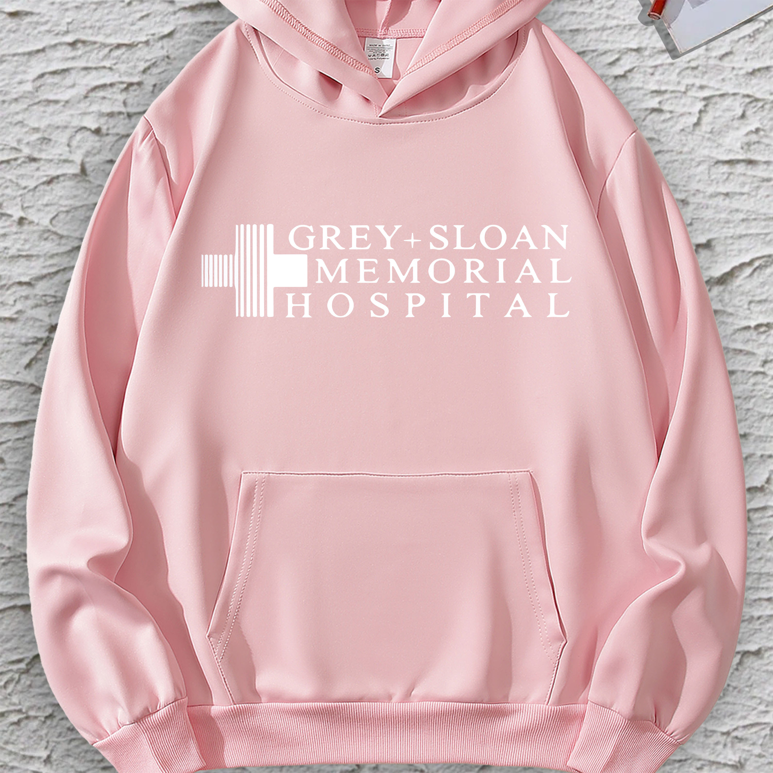 

Grey Memorial Hospital Graphic Hoodie - 100% Polyester Knit Casual Pullover With Hood, Long Sleeve, Slight Stretch Fabric, Geometric Pattern - Adult Unisex Sweatshirt For All