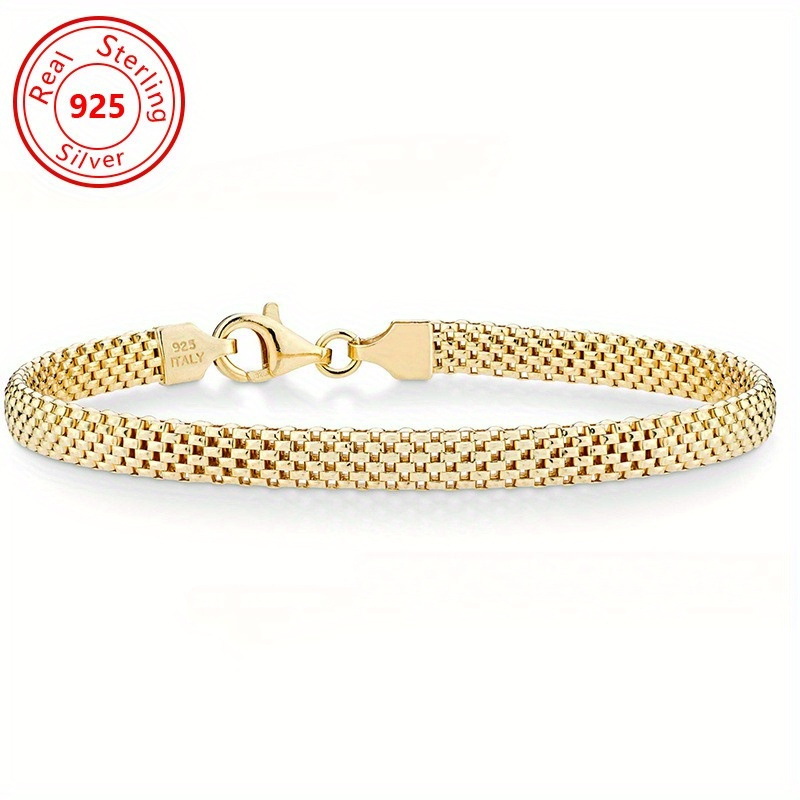 

1 S925 Bracelet - 18k Gold Bracelet - 4mm Bracelet - For For Men And Women -