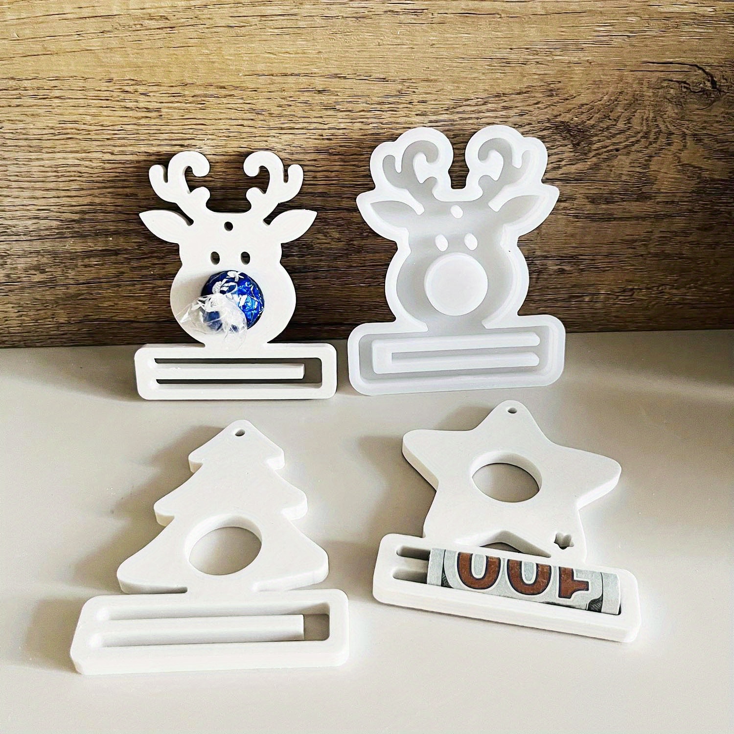 

Silicone Resin Casting Molds Set - Elk, Christmas Tree, Star Shapes For Chocolate Stand, Wallet Holder, Christmas Ornament Pendants Crafting - Durable & Flexible Silicone, Irregular Item Design