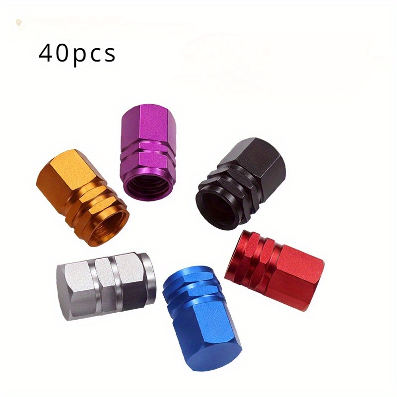 

40 Pcs Stainless Steel Valve Stem Caps, Universal Fit For Cars, Bikes, Motorcycles - Multi-color Tire Valve Covers Set