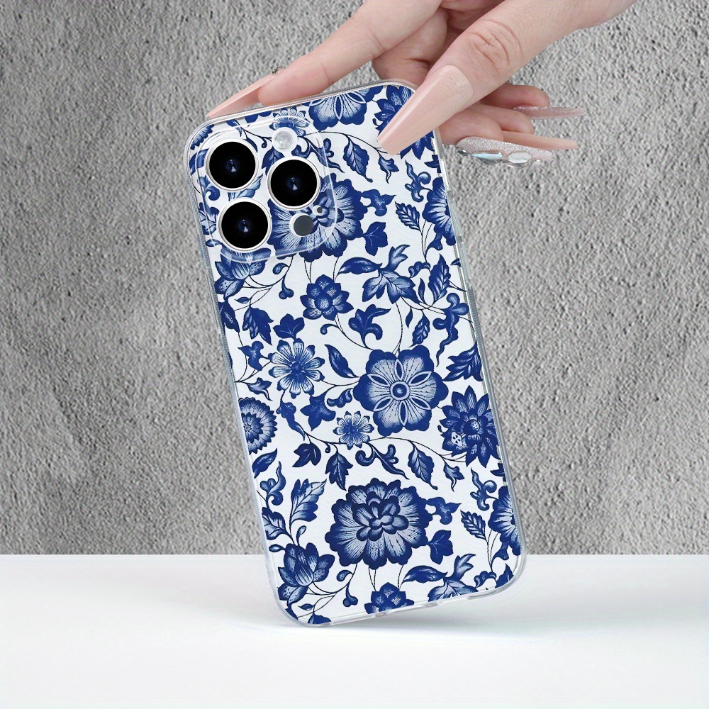 

Elegant Blue-and-white Porcelain Pattern Tpu Phone Case - Shockproof Protective Cover Compatible With Iphone 15/14/13/12/11 Series, Xs/xr/x & 7/8 Plus Pro Max Mini - Gift For Friends And Family