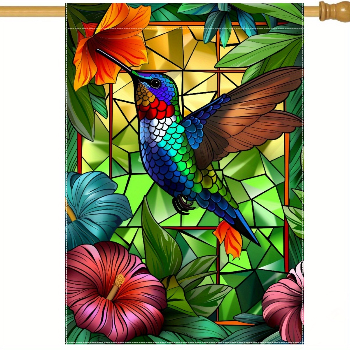 

Hummingbird Garden Flag - Double-sided, Polyester, 28x40 Inches - Outdoor Decor