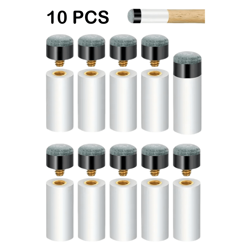 

10pcs 13mm Soft Gray Cue Tips Billiard Replacement Screw-on Tips With Pool Cue Stick Ferrules