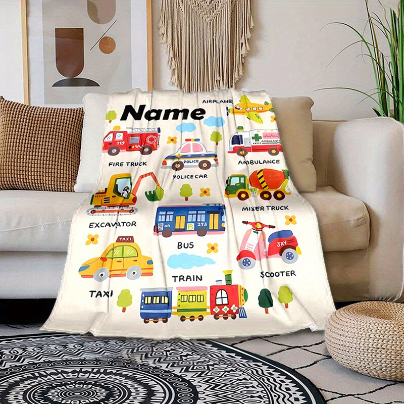 

Personalized Custom Name Blanket - Soft, Warm & Cozy With Unique Car Design | Perfect Gift For Family & Friends | Ideal For Naps, Camping & Travel