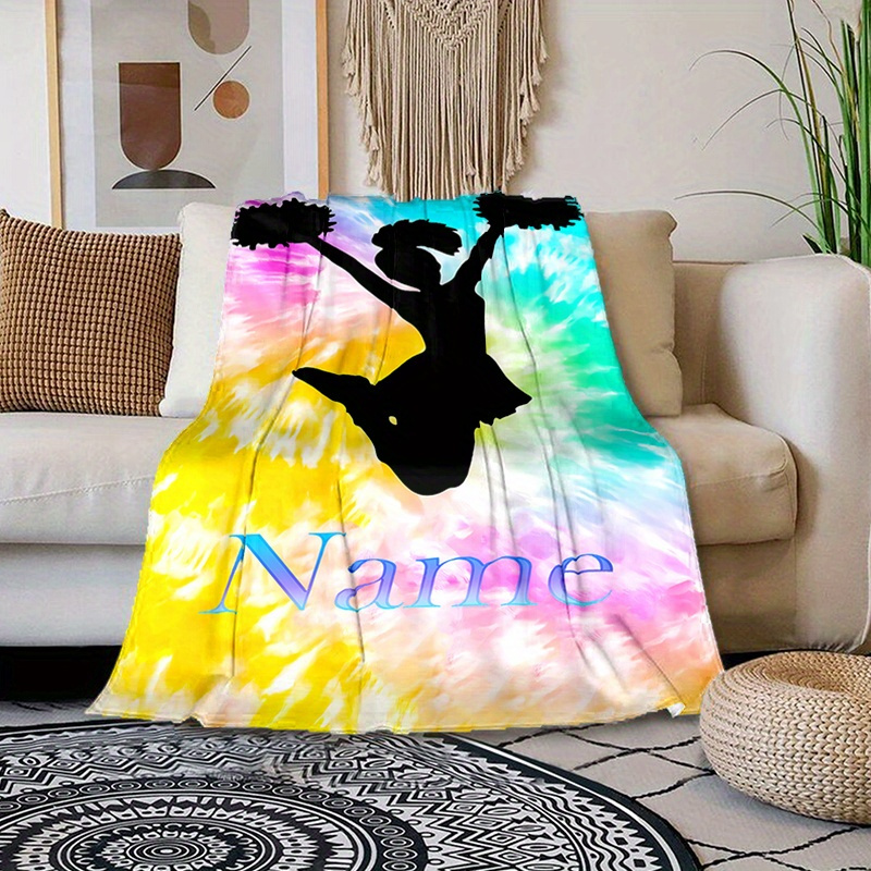 

Personalized Cheerleading-themed Custom Name Blanket - Soft, Warm & Cozy For All Seasons - Perfect Gift For Family, Classmates & Loved Ones - Ideal For Naps, Camping & Travel