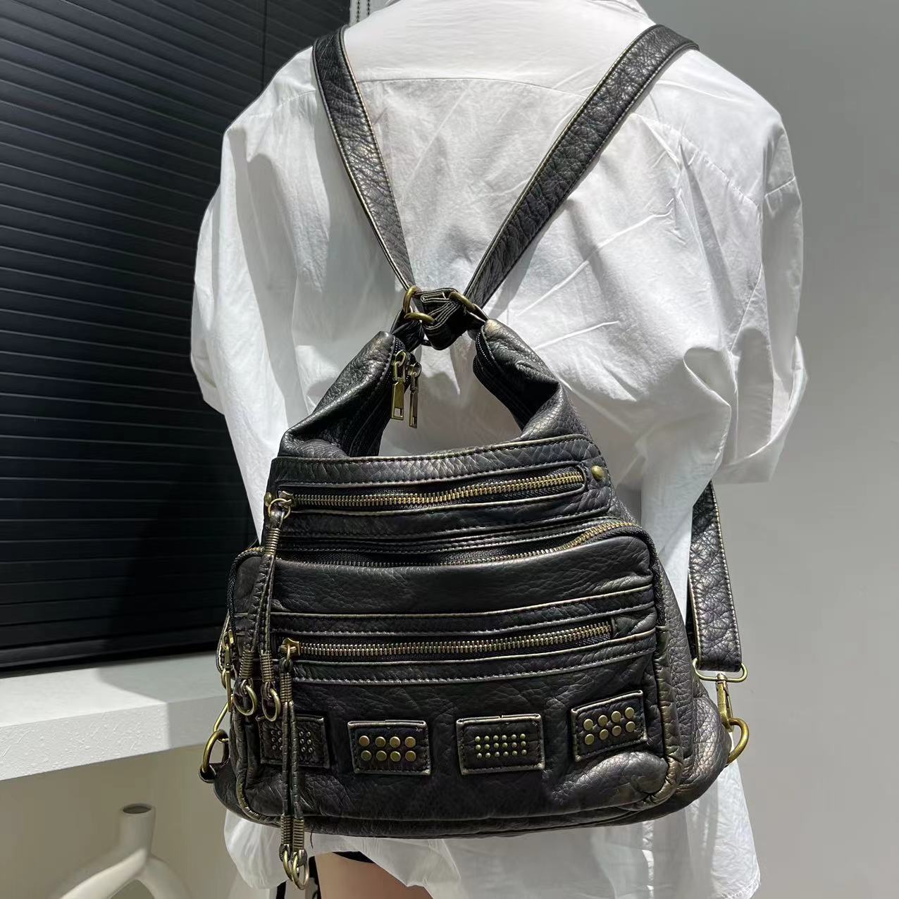 womens fashion retro rivet shoulder bag y2k large capacity - Temu