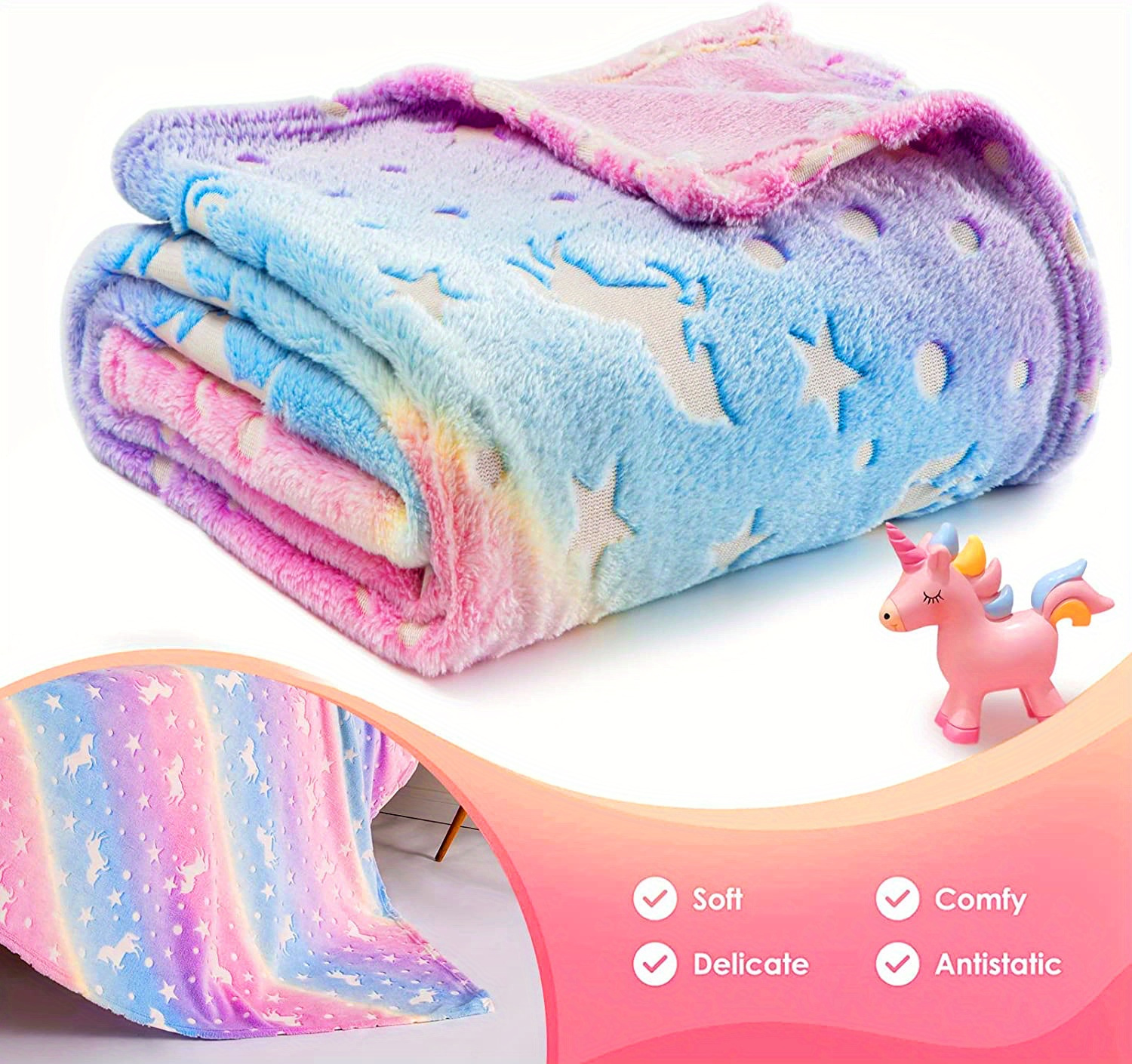 luminous rainbow   flannel blanket ultra soft cozy for relaxation ideal for sofa office bed and travel details 0