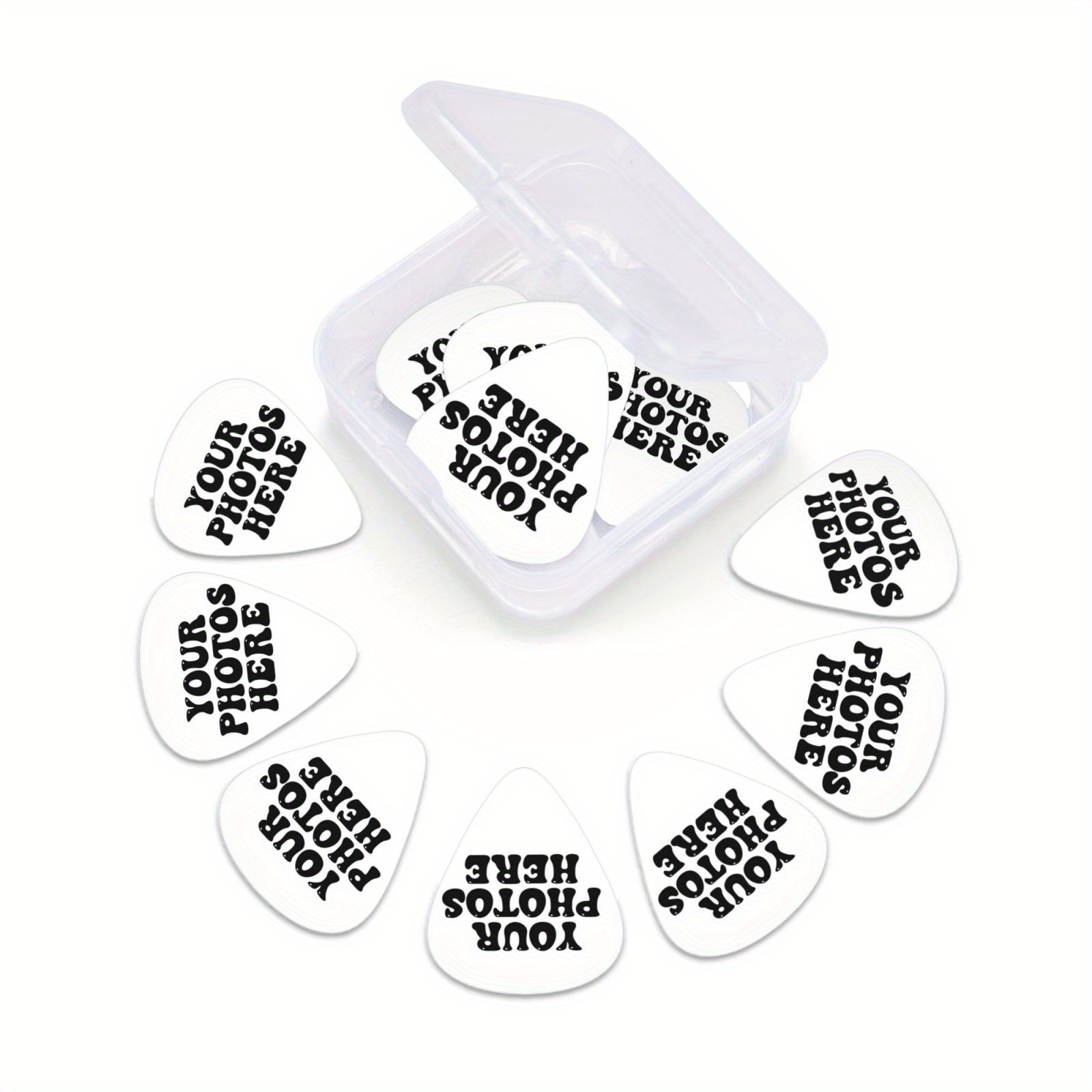 

12pcs Personalized Guitar Picks 0.46/ 0.71/ 0.96mm Thicknesses Custom Text And Pattern Musician Gift